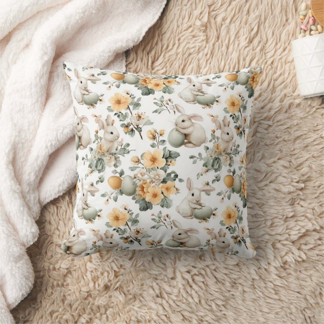 Coussin Lapin de Pâques Floral Vintage (2) (Couverture)