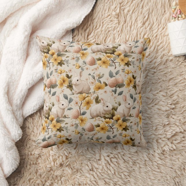 Coussin Lapin de Pâques Floral Vintage (8) (Couverture)