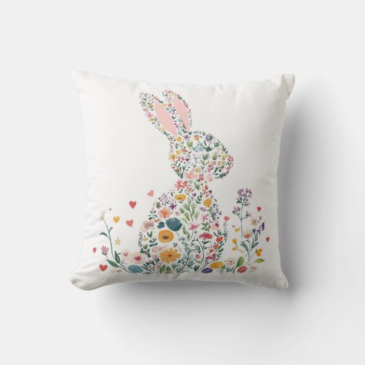 Coussin Lapin de Pâques joyeux (Recto)