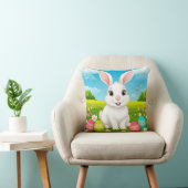 Coussin Lapin de Pâques joyeux dans la prairie avec des oe (Chaise)