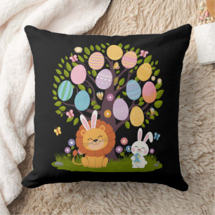 Coussin Lapin de Pâques Lion Chasse aux œufs de l'arbre Mi