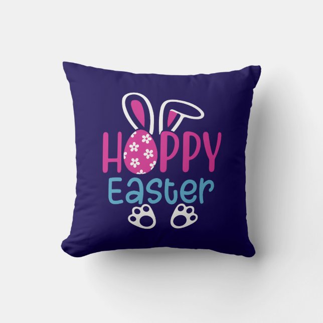 Coussin Lapin de Pâques Œuf Mignon Design de Printemps (Recto)
