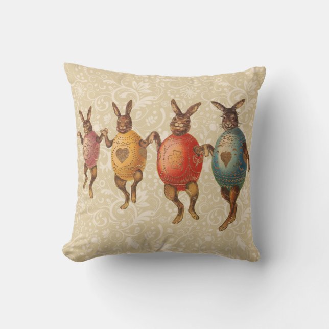 Coussin Lapin de Pâques Œufs Dansants (Recto)