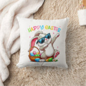 Coussin Lapin de Pâques qui Dabbing Drôle Joyeuses Pâques  (Couverture)