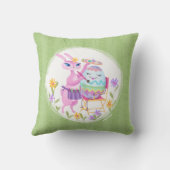 Coussin Lapin de Pâques rose et oeuf | (Verso)
