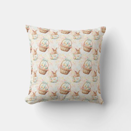 Coussin Lapin de Pâques Tissu Sans Couture – Lapin Mignon (Recto)