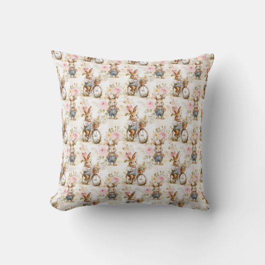 Coussin Lapin de Pâques Tissu Sans Couture – Lapin Mignon (Recto)