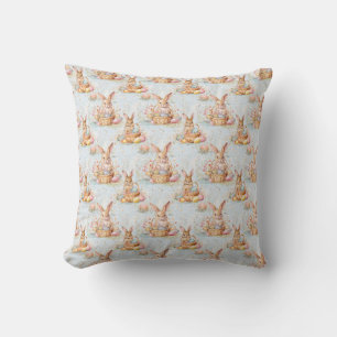 Coussin Lapin de Pâques Tissu Sans Couture – Pastel Mignon