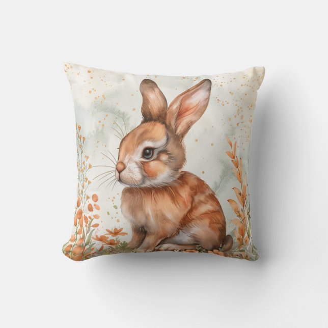 Coussin Lapin de printemps mignon (Recto)