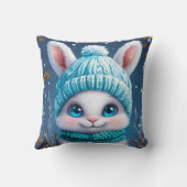 Coussin ❄️ Lapin d'hiver mignon décoration de chambre cade (Verso)