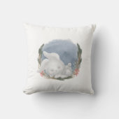 Coussin Lapin dormant dans le bois d'hiver (Recto)