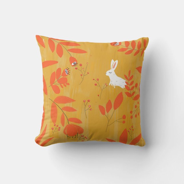 Coussin lapin en automne (Recto)