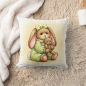 Coussin Lapin en pyjama avec peluche (Couverture)