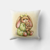 Coussin Lapin en pyjama avec peluche (Verso)
