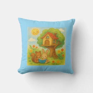 Coussin Lapin et écureuil Lecture par Treehouse - Cute Pas