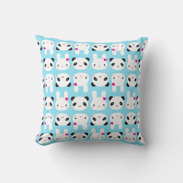 Coussin Lapin et panda mignons superbes de Kawaii (Recto)