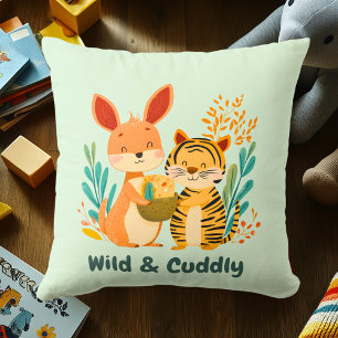 Coussin Lapin et tigre sauvages et câlins Décoration de