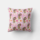 Coussin Lapin Étincelant En Orange Et Rose (Verso)