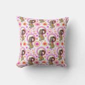 Coussin Lapin Étincelant En Orange Et Rose (Recto)