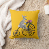 Coussin Lapin fantaisiste à vélo (Couverture)