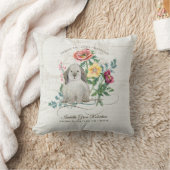 Coussin Lapin floral de crèche nommée de stat de naissance (Couverture)