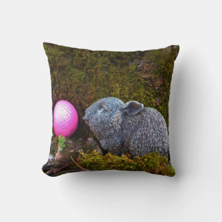 Coussin Lapin gris / lapin et balle de golf rose