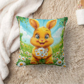 Coussin 🐰🌼 Lapin Joyeux Décor Cosy de la Prairie de Camo (Couverture)