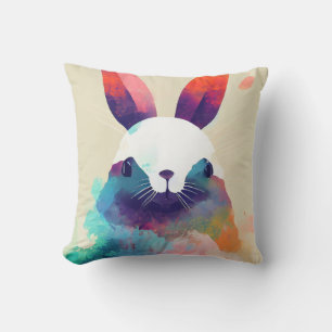 Coussin Lapin Lapin Nature Sauvage Couleurs Animales Peint