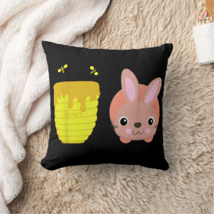 Coussin Lapin Miel Câlin & Drôle Amoureux des Animaux