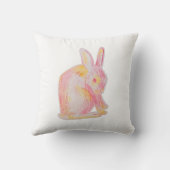 Coussin Lapin mignon à main rose (Verso)