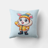 Coussin Lapin mignon en hiver (Verso)