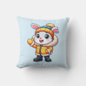 Coussin Lapin mignon en hiver (Recto)