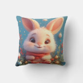 Coussin Lapin mignon entouré de décorations (Verso)