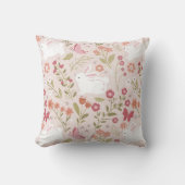 Coussin Lapin mignon et jardin printanier papillon (Recto)