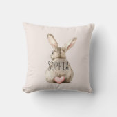 Coussin Lapin Mignon Queue Rose Coeur (Recto)