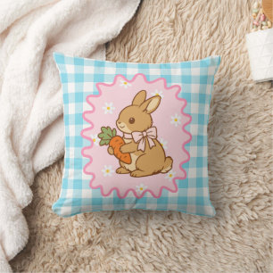 Coussin Lapin Mignon Violet Carotte & Marguerite