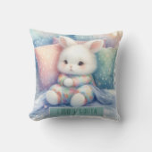 Coussin Lapin pastel mignon moderne (Recto)
