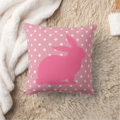 Coussin Lapin rose et pois (Couverture)