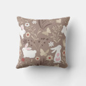 Coussin Lapin rustique de la forêt pour la nurserie (Verso)