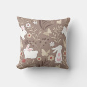 Coussin Lapin rustique de la forêt pour la nurserie (Recto)