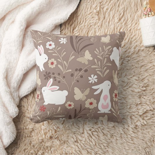 Coussin Lapin rustique en bois pour pépinière (Couverture)