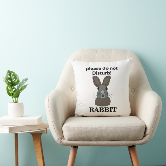 Coussin Lapin S'il vous plaît Ne pas déranger Lapin drôle (Chaise)
