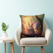 Coussin Lapin Whimsical dans une forêt enchantée (Chaise)