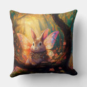 Coussin Lapin Whimsical dans une forêt enchantée (Verso)