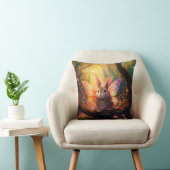 Coussin Lapin Whimsical dans une forêt enchantée (Chaise)