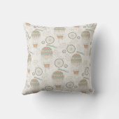 Coussin Lapins gris mignons et clés anciennes sur blanc (Verso)
