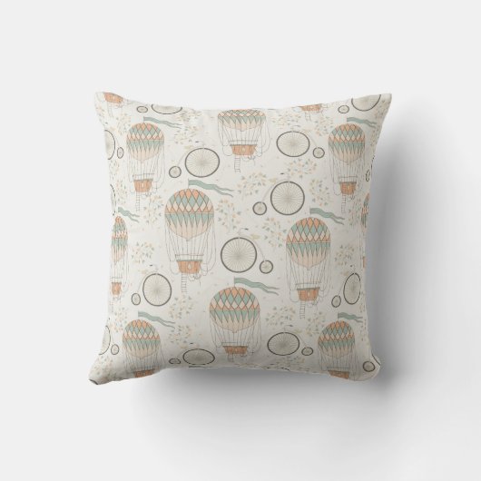 Coussin Lapins gris mignons et clés anciennes sur blanc (Verso)
