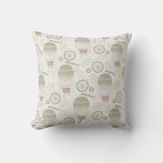 Coussin Lapins gris mignons et clés anciennes sur blanc (Recto)