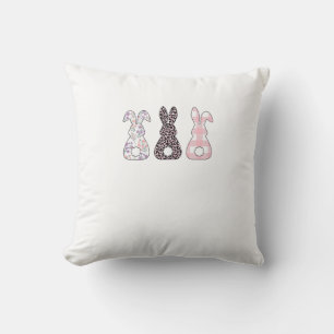 Coussin Lapins roses mignons Joyeuses Pâques Femmes Filles
