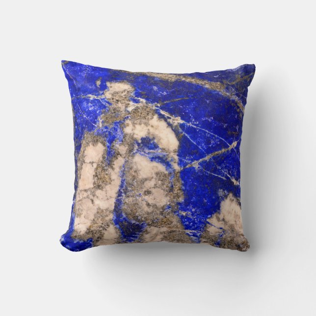 Coussin Lapis Abstrait Lazuli Granite Bleu (Recto)